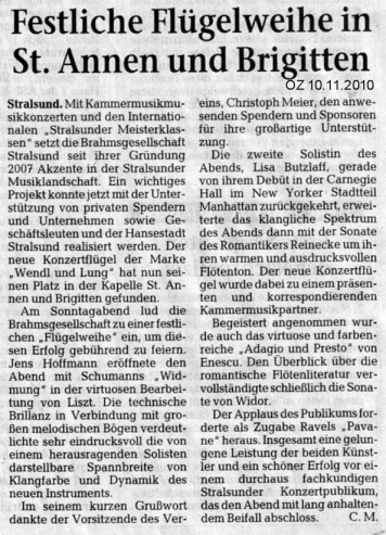 Konzertkritik Ostseezeitung