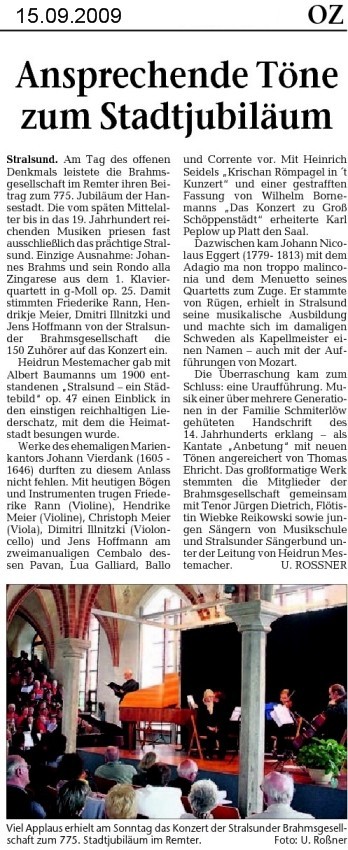Kritik Ostseezeitung vom 15.09.2009